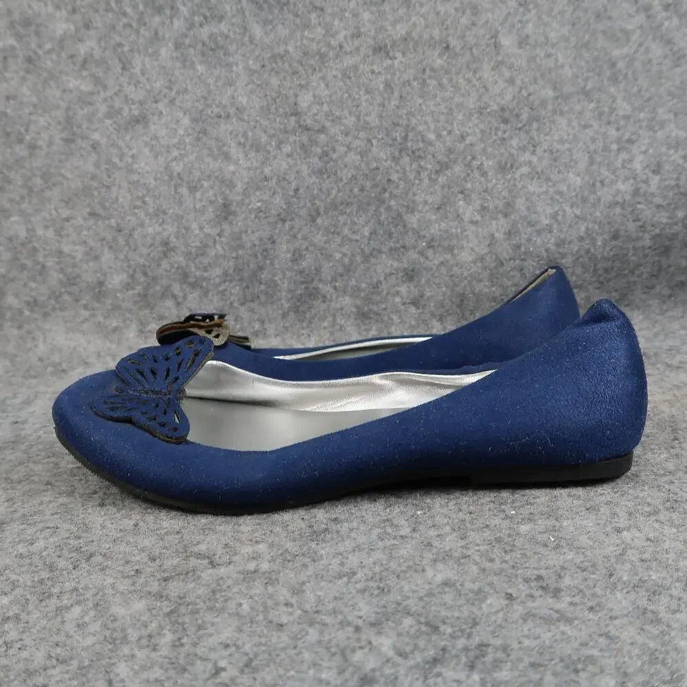 Old Navy Shoes Kids Girls 2 Ballet Flats Slip On Blue Butterfly Skimmer Loafer